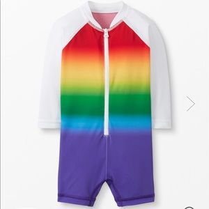 Hanna Andersson baby swimsuit rash guard-rainbow- 3-6 months